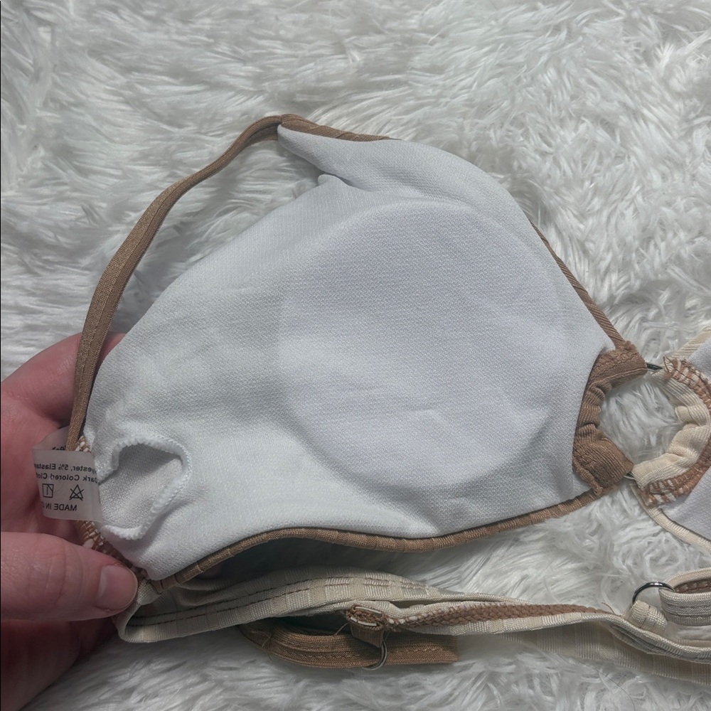 NWOT From Amazon Youth 10-11 Size Ribbed 2 Piece Cream And Light Tan Swim Set - Picture 7 of 13